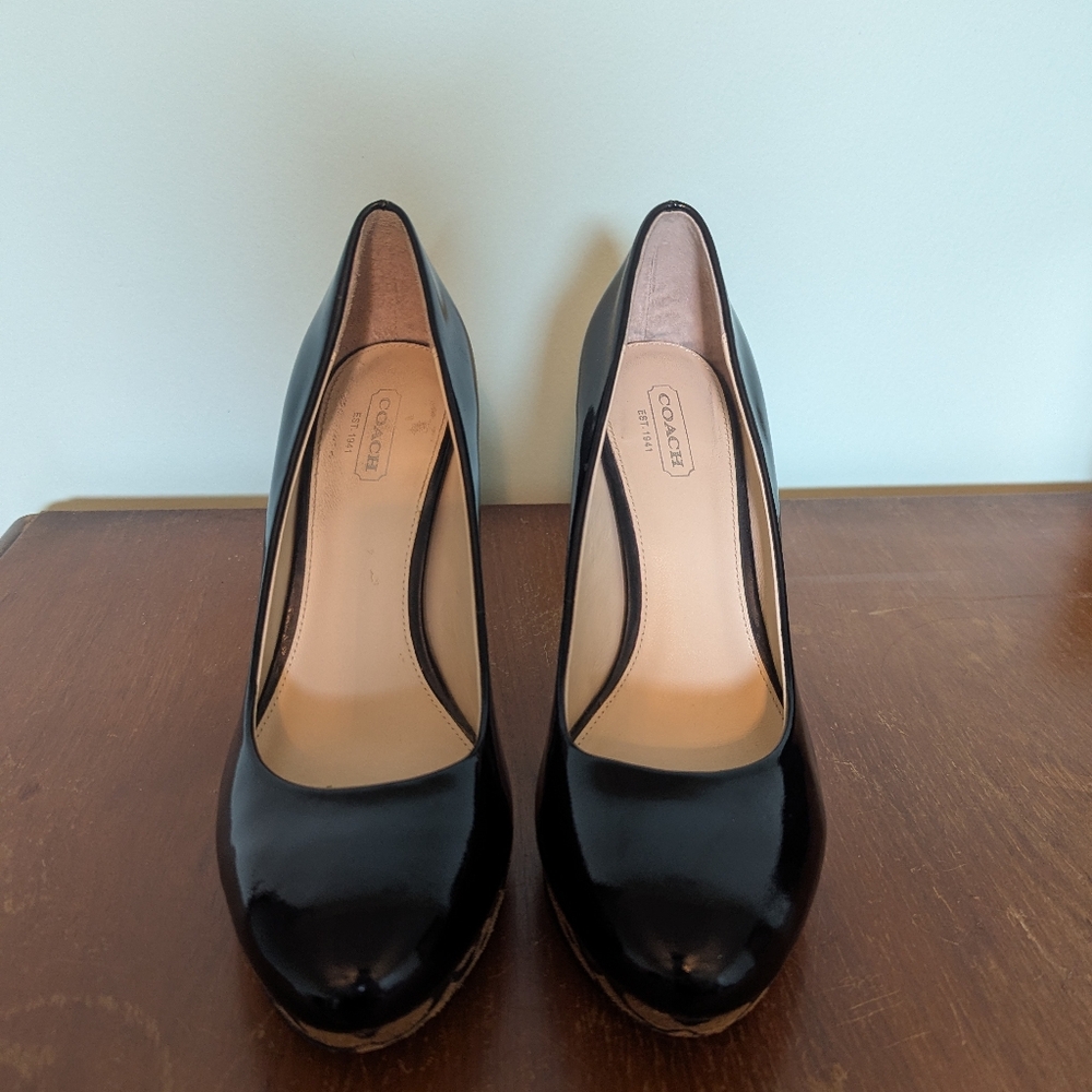 Coach Black and Tan Heels - Picture 5 of 6